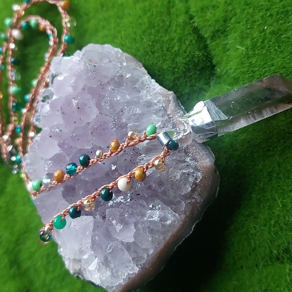 Smoky Quartz Crystal Necklace, Forest, Artisan Jewelry by Rust Belt Raised - Picture 6 of 16